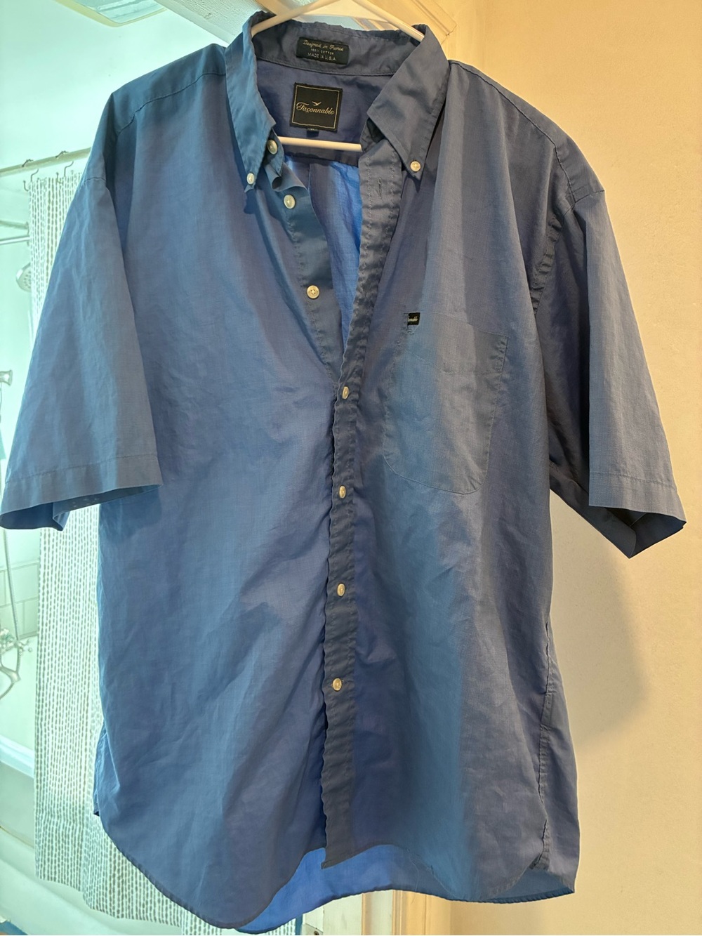 Faconnable Short-Sleeve Button-Down Shirt - Blue